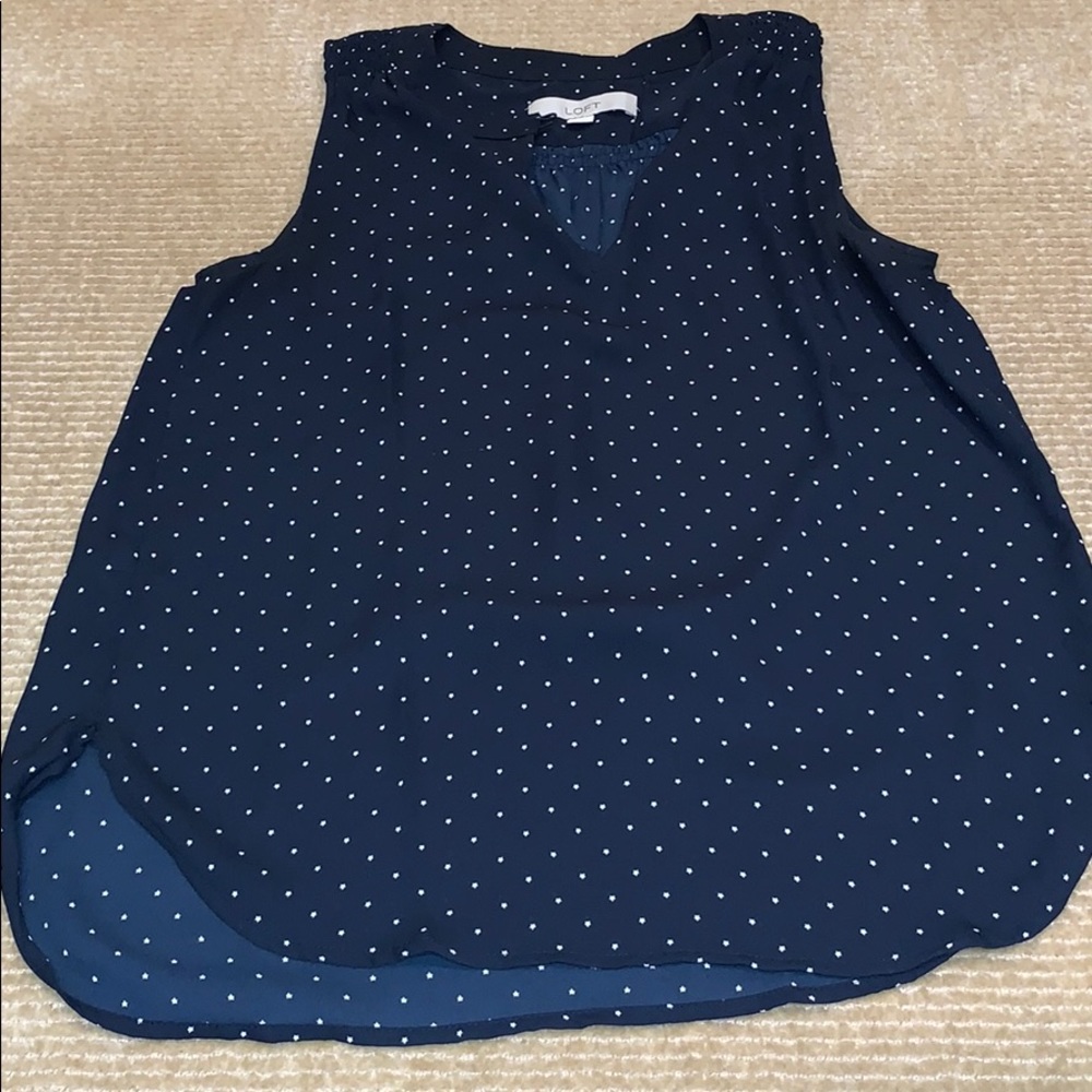 Navy blue with white starts tank top from LOFT